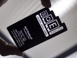 Custom edge business card in plastic