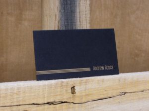 Matboard business card engraved