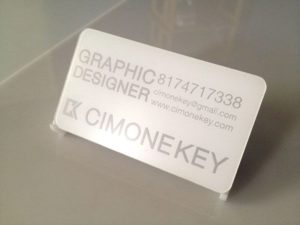 Plastic business card in white