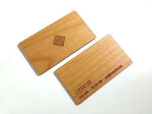 Wood business card in alder