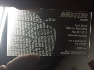 Clear business card