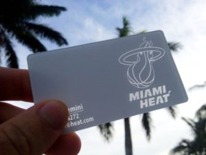 White Miami Heat business card