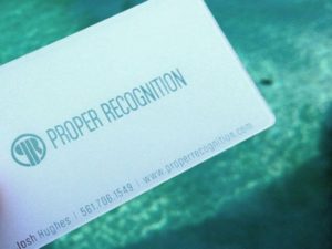 Plastic business card in white