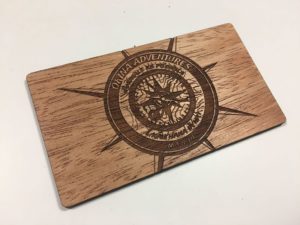 Mahogany engraved business card