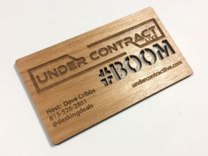 Alder laser cut and engraved business card