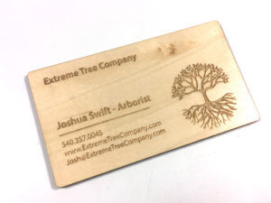 laser engraved maple card