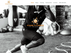 Website for Core Fitness Miami