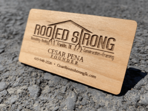 Alder wood business card