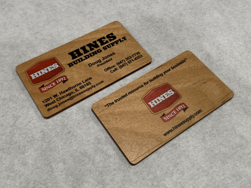 Full color wood business card